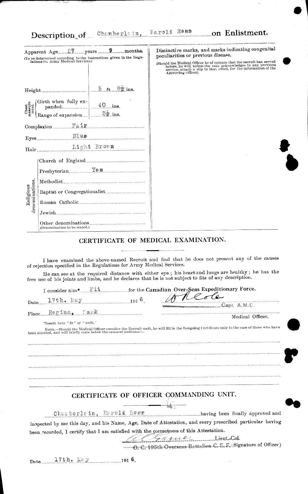 Personnel Records of the First World War - CEF 019575b