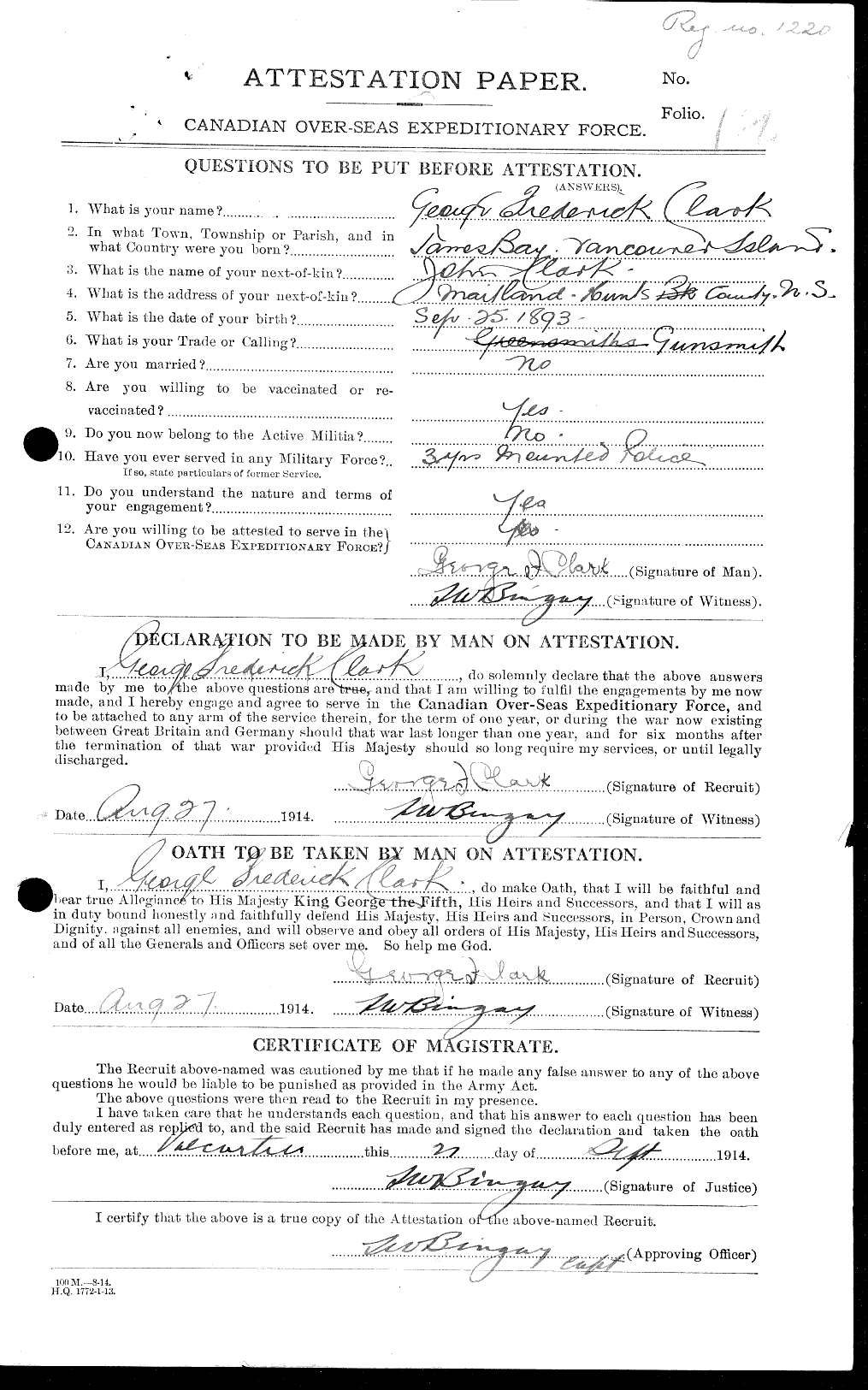 Personnel Records of the First World War - CEF 021053a
