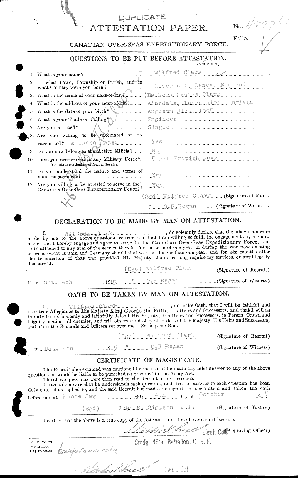 Personnel Records of the First World War - CEF 021316a