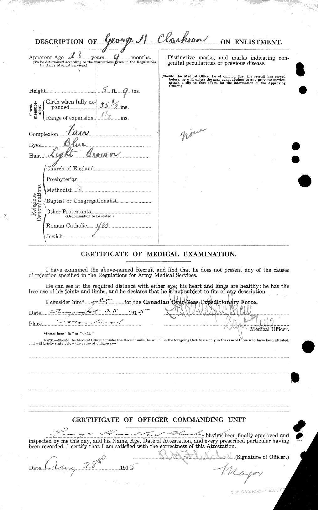 Dossiers du Personnel de la Première Guerre mondiale - CEC 021431b