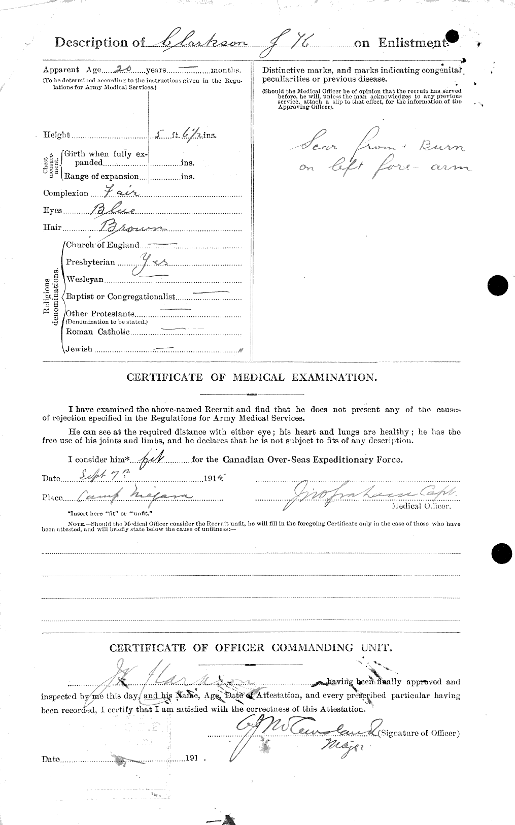 Dossiers du Personnel de la Première Guerre mondiale - CEC 021448b