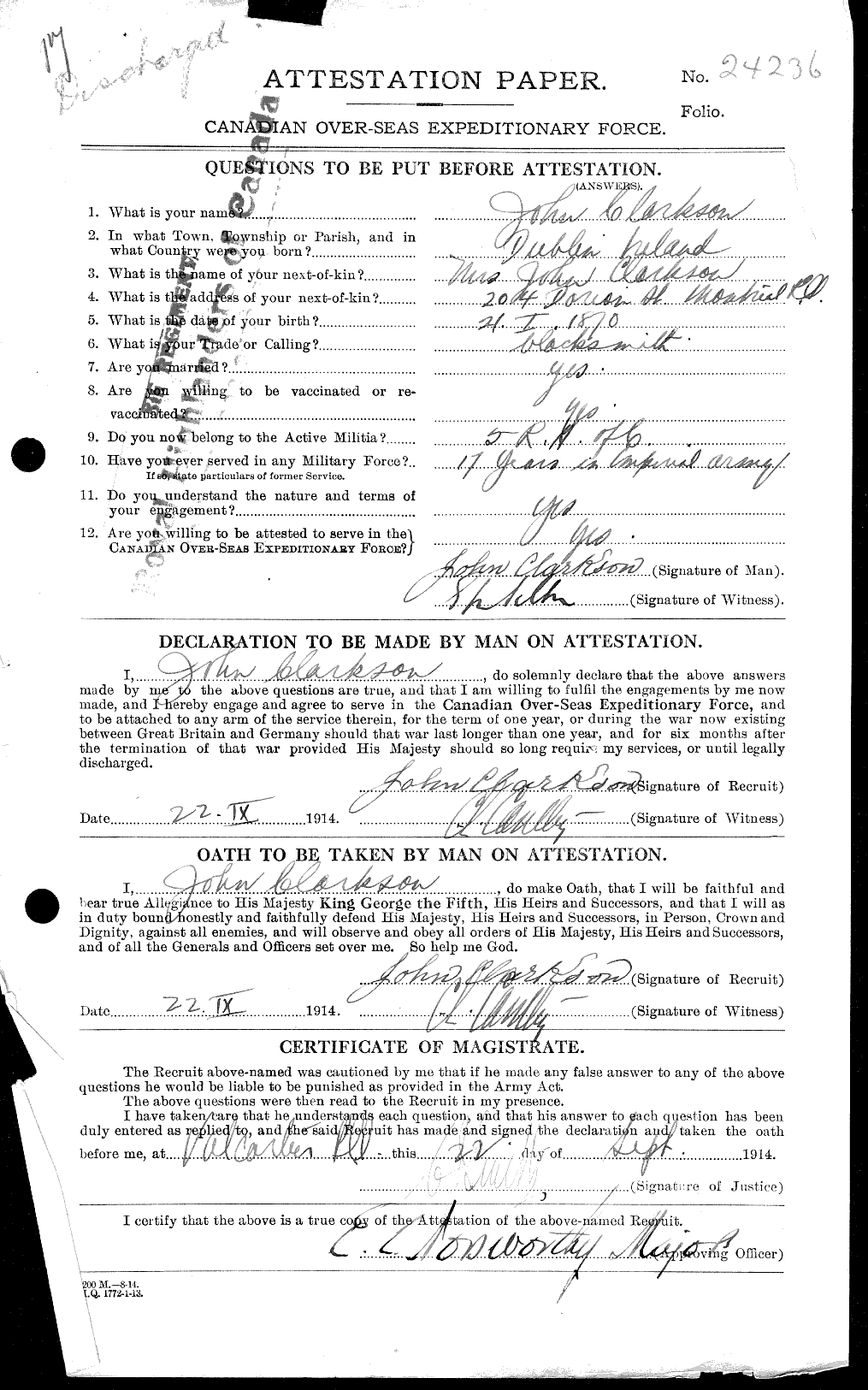 Personnel Records of the First World War - CEF 021451c