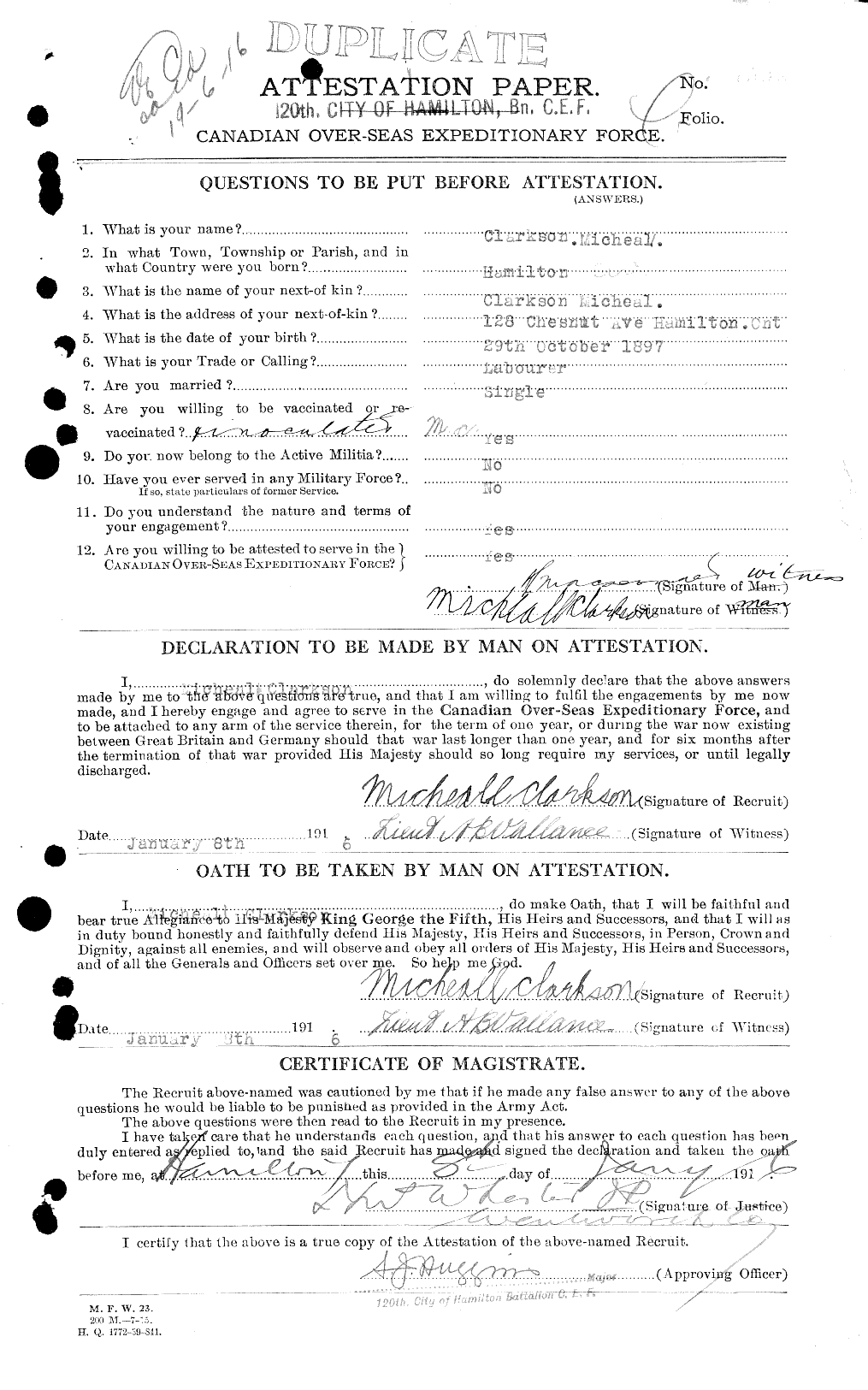 Personnel Records of the First World War - CEF 021464a
