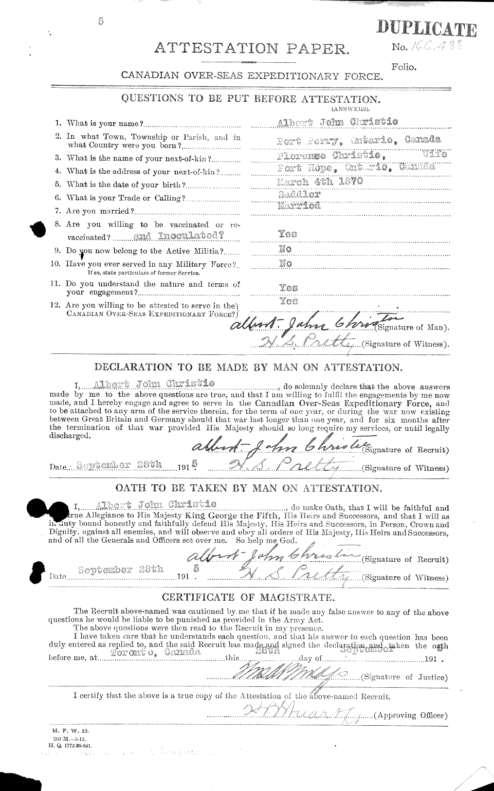 Personnel Records of the First World War - CEF 021854a