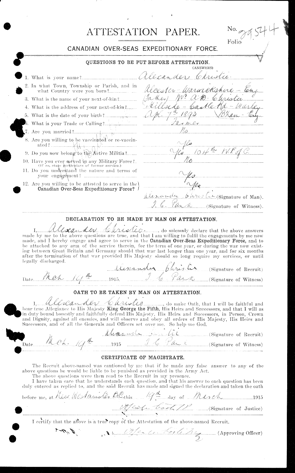 Personnel Records of the First World War - CEF 021858a