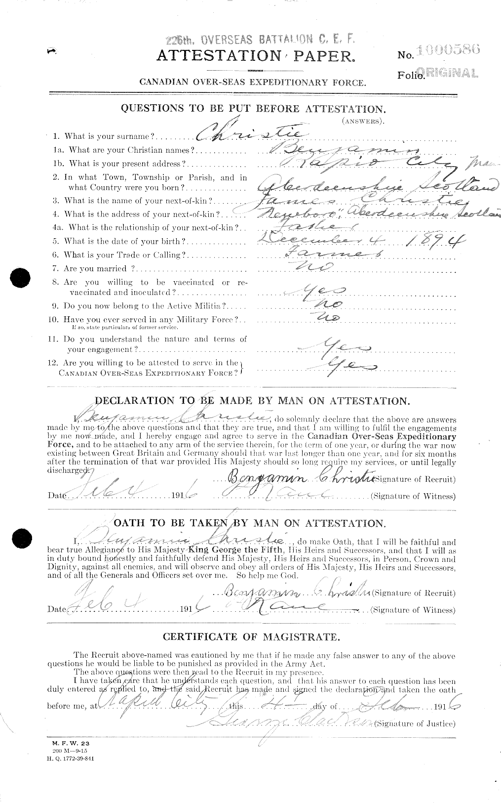 Personnel Records of the First World War - CEF 021883a
