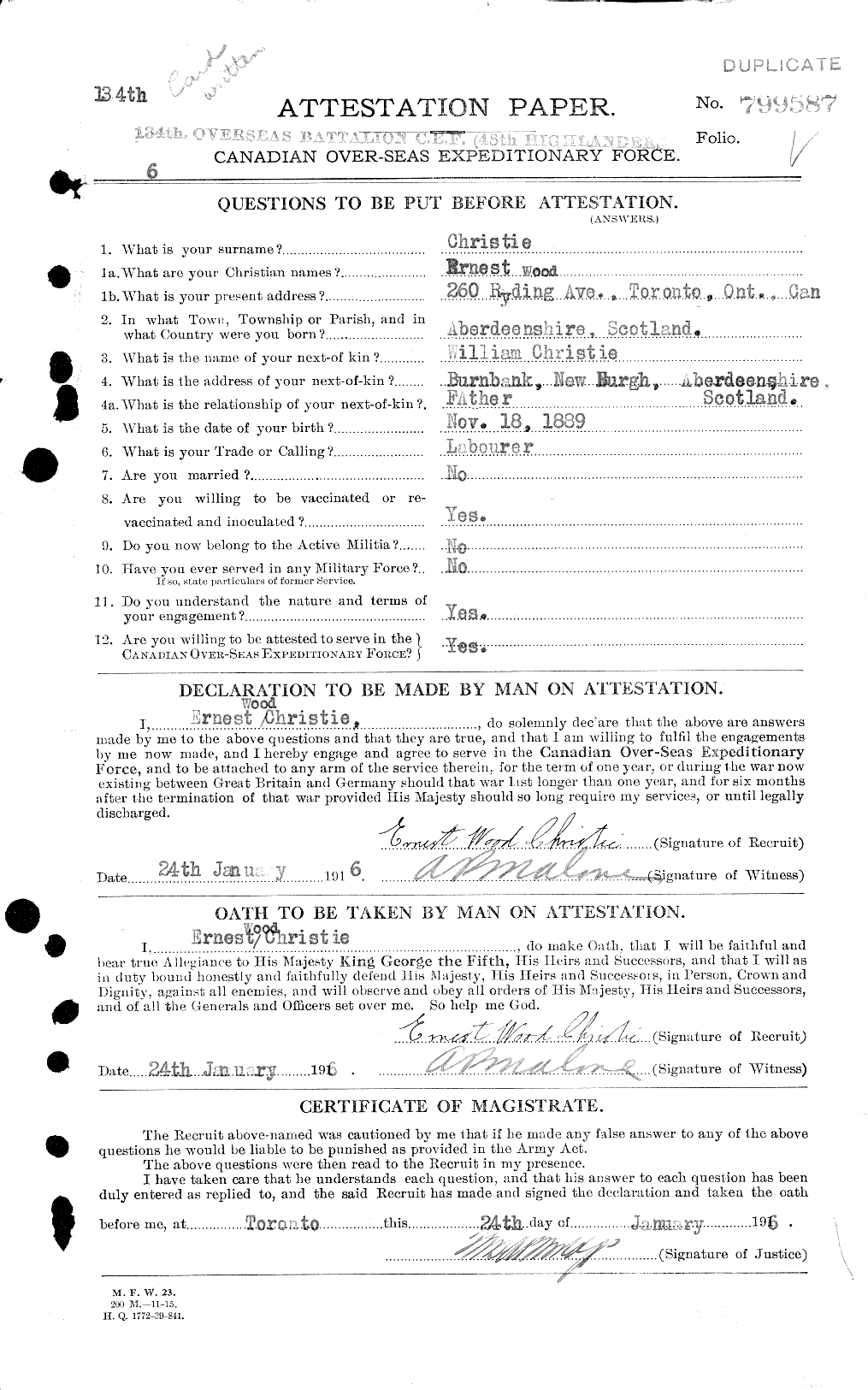 Personnel Records of the First World War - CEF 021923a
