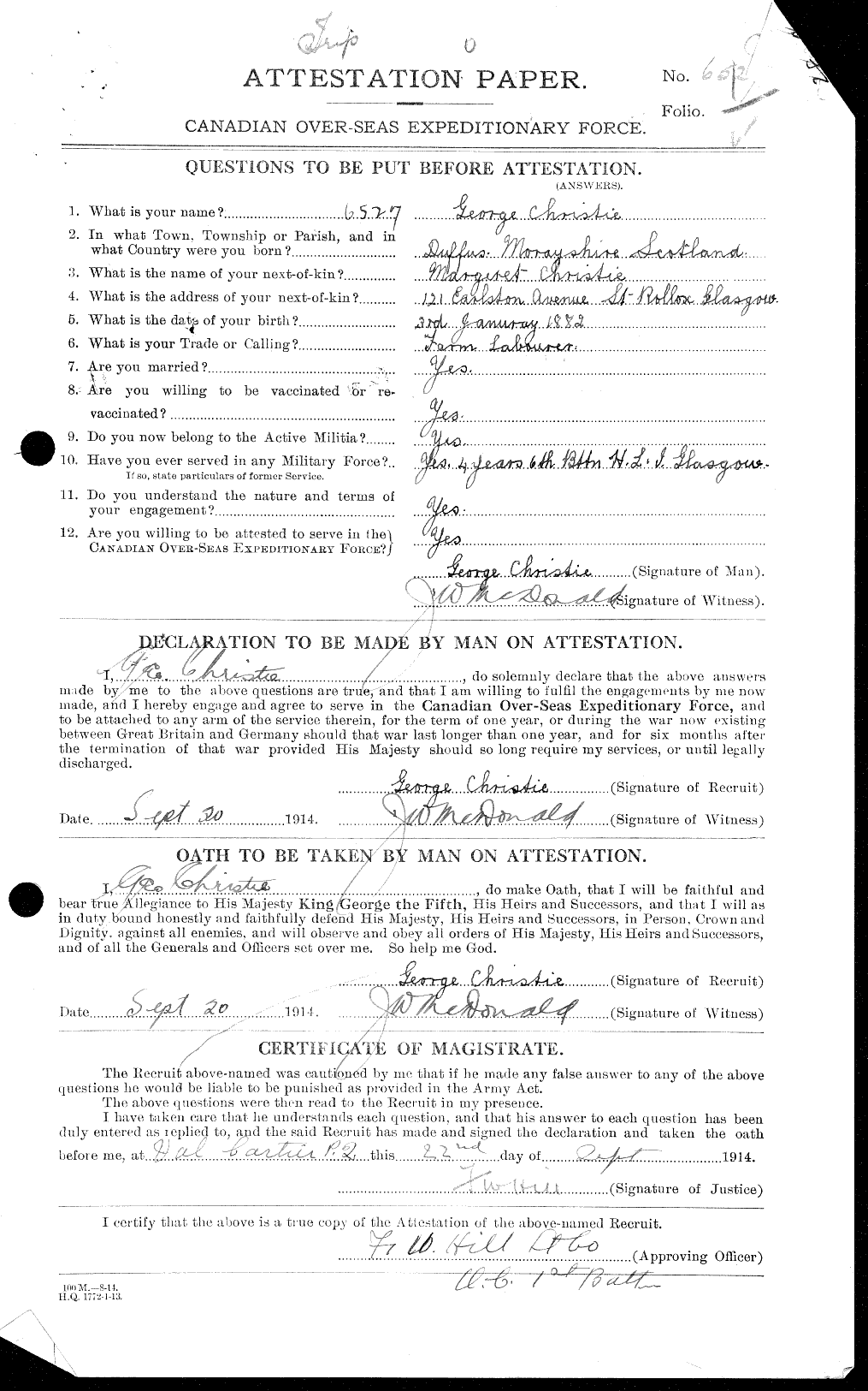 Personnel Records of the First World War - CEF 021932a