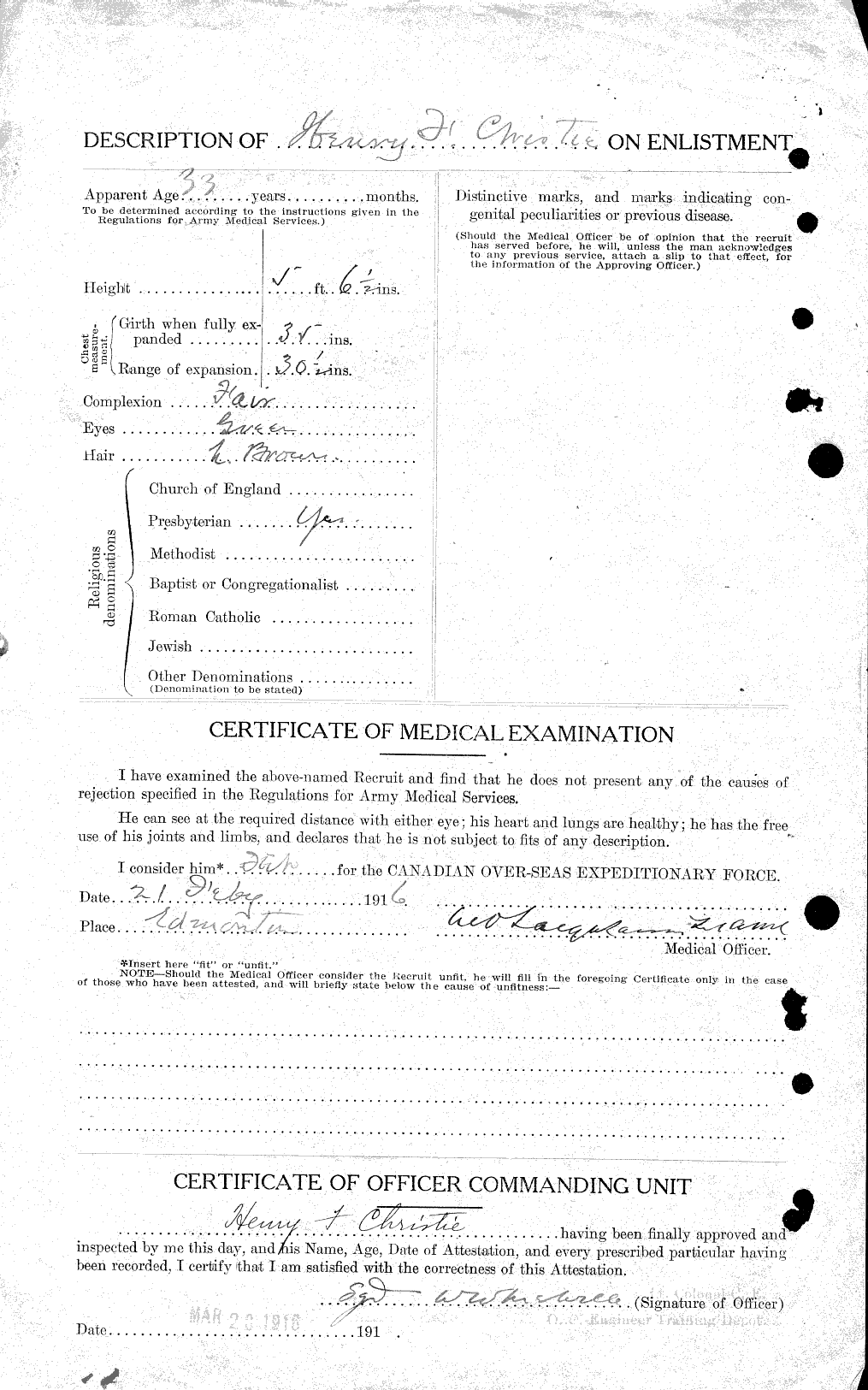 Personnel Records of the First World War - CEF 021964b