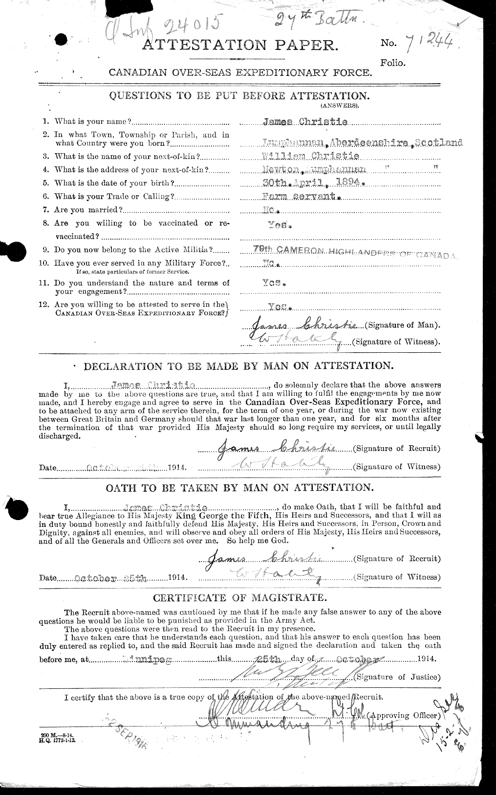 Personnel Records of the First World War - CEF 021971a