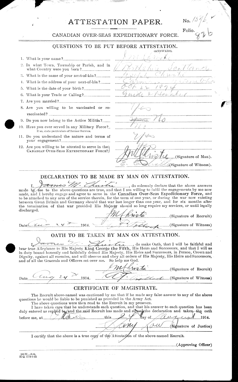 Personnel Records of the First World War - CEF 021987a