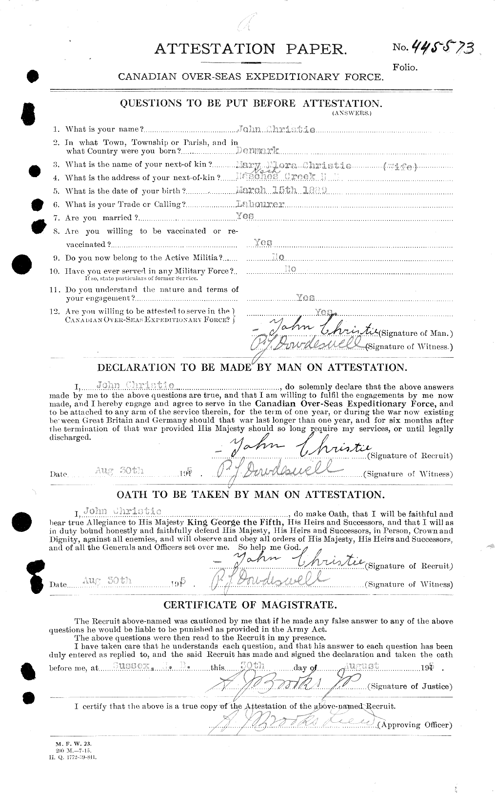 Personnel Records of the First World War - CEF 021994a