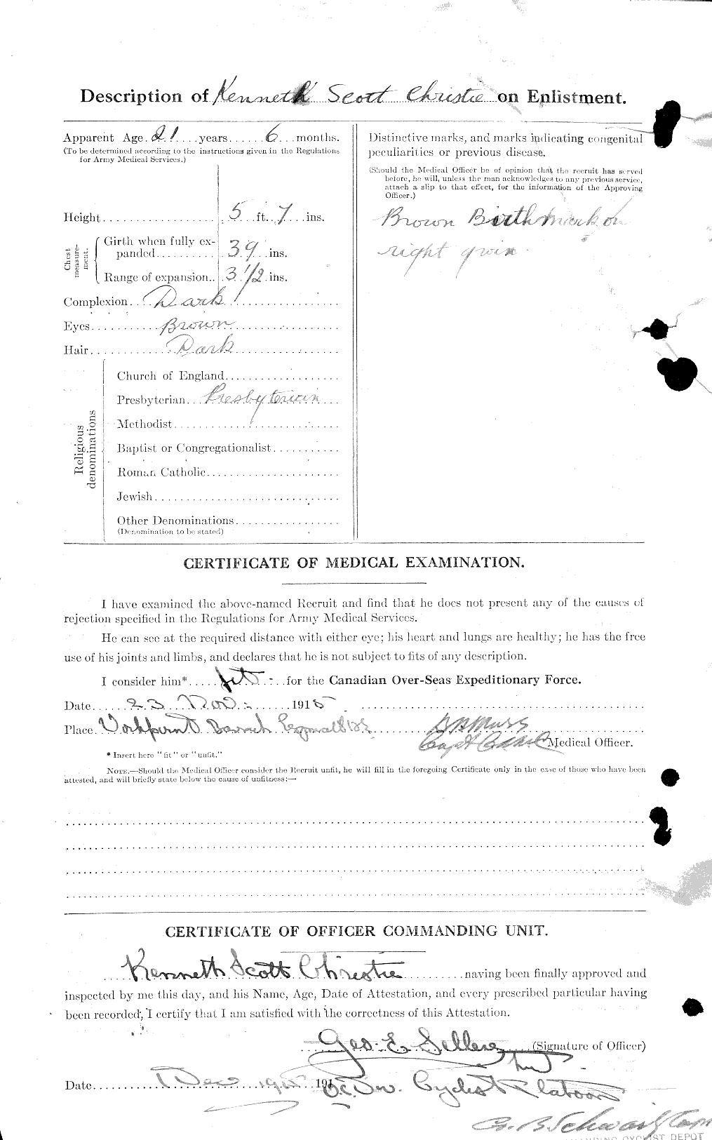 Personnel Records of the First World War - CEF 022022b