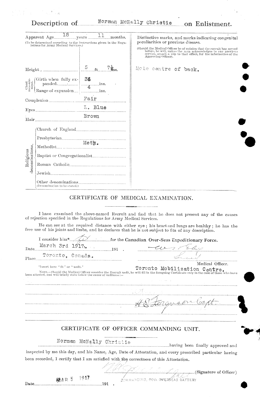 Personnel Records of the First World War - CEF 022039b