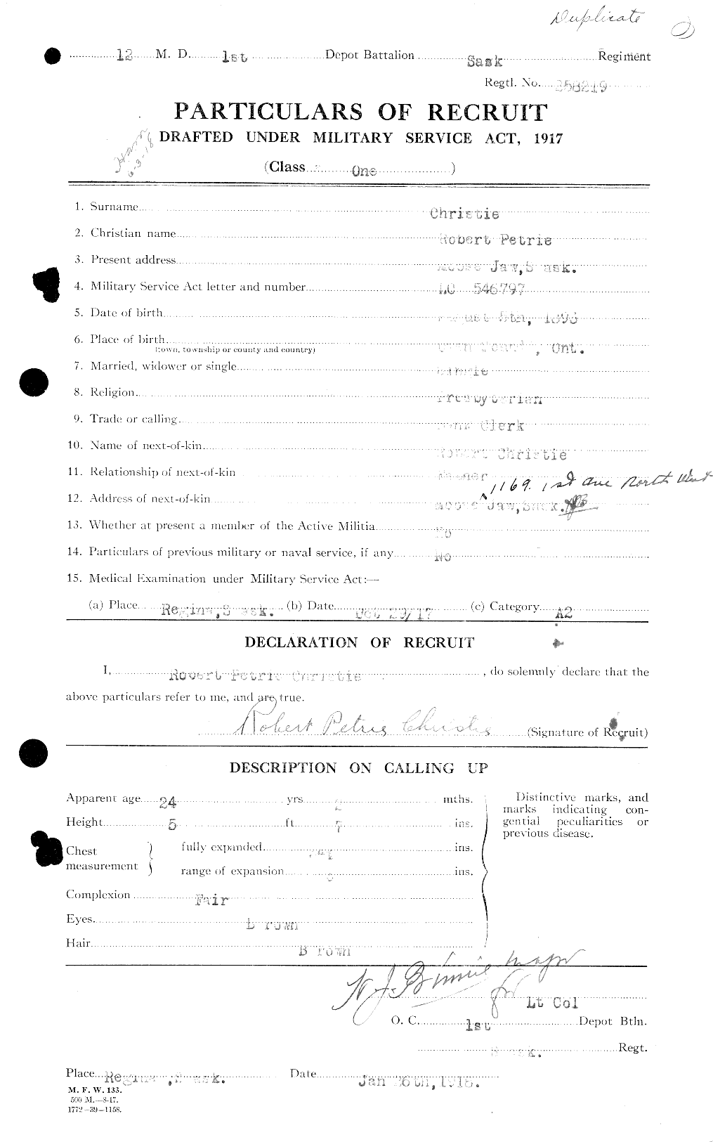 Personnel Records of the First World War - CEF 022057a