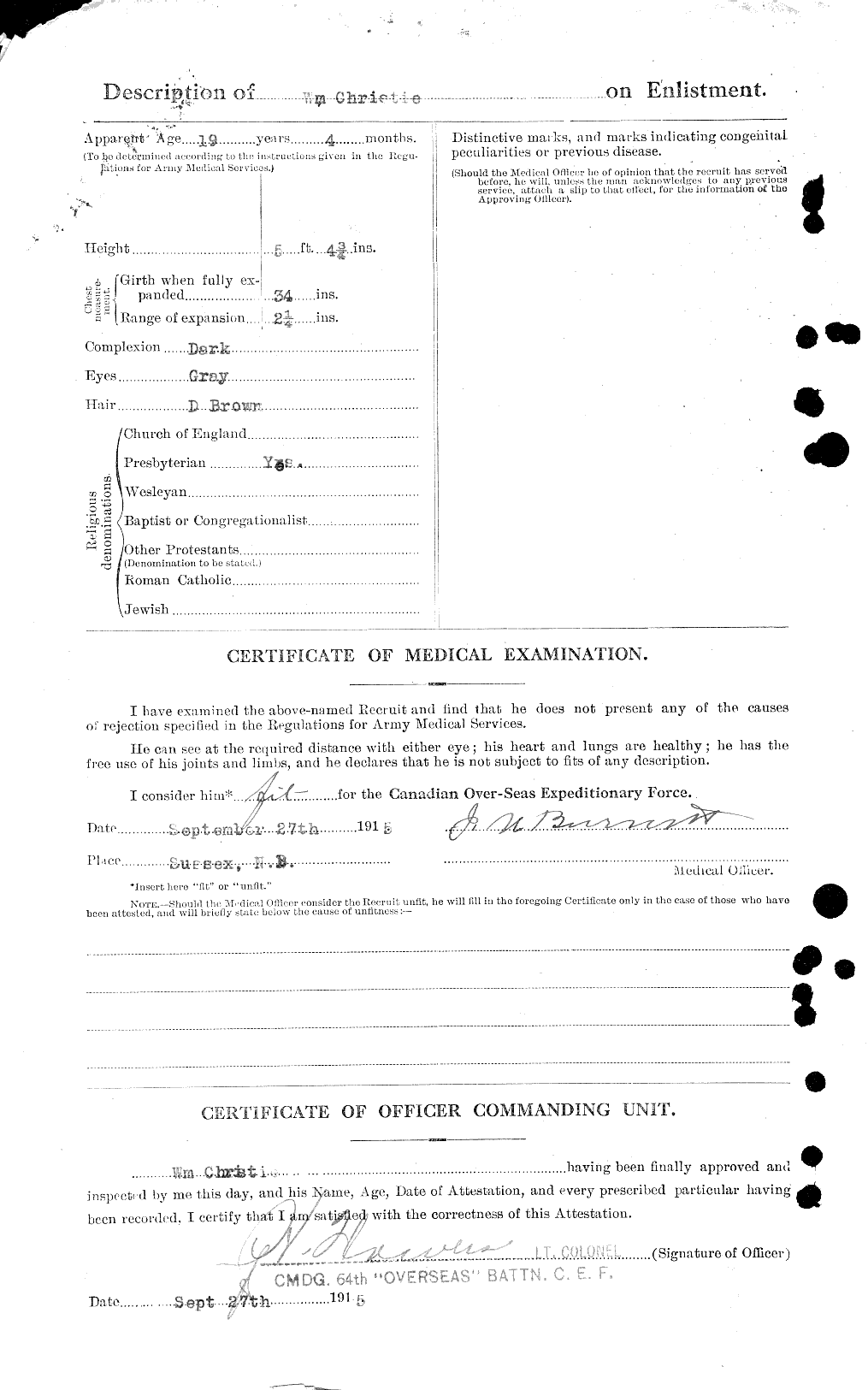 Personnel Records of the First World War - CEF 022087b