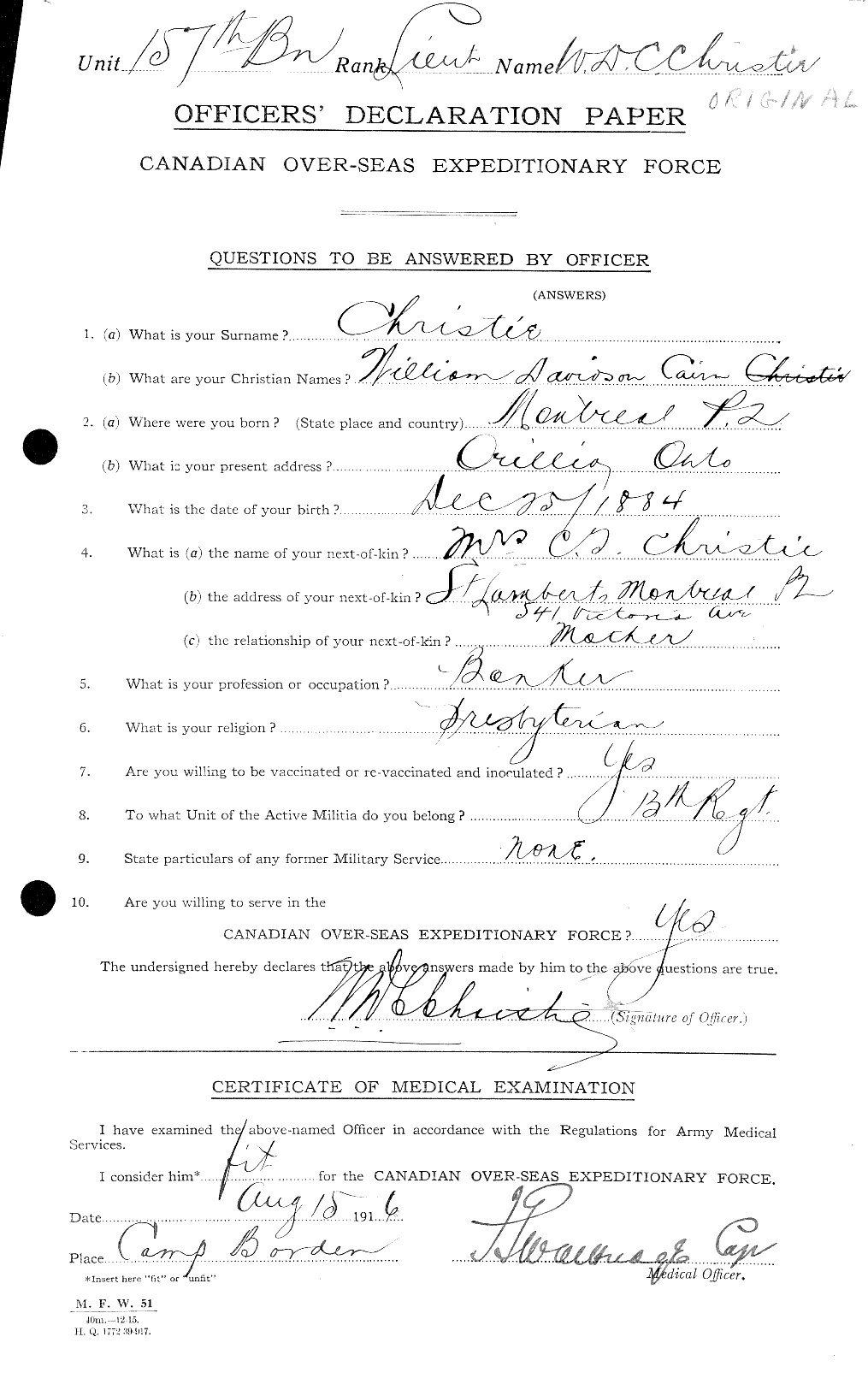 Personnel Records of the First World War - CEF 022090a