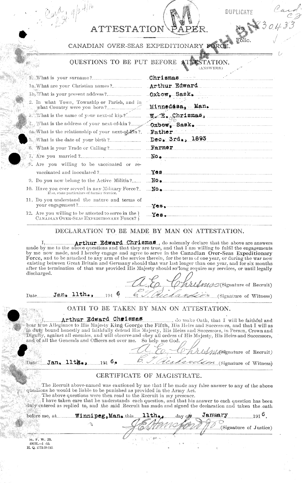 Personnel Records of the First World War - CEF 022137a