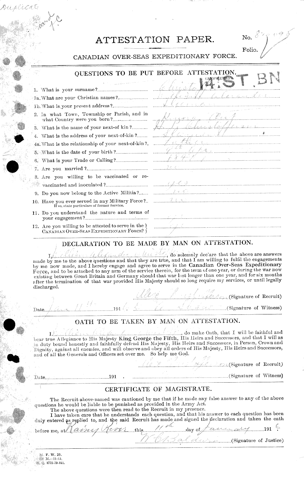 Personnel Records of the First World War - CEF 022227a