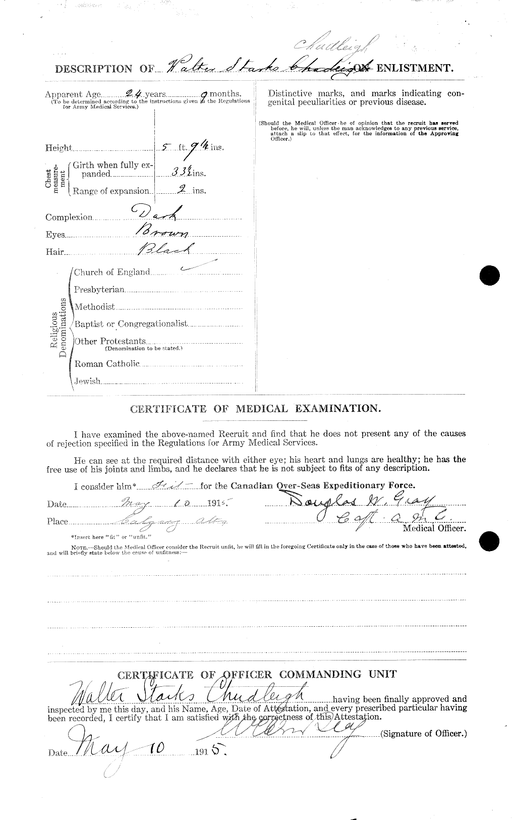 Dossiers du Personnel de la Première Guerre mondiale - CEC 022300b