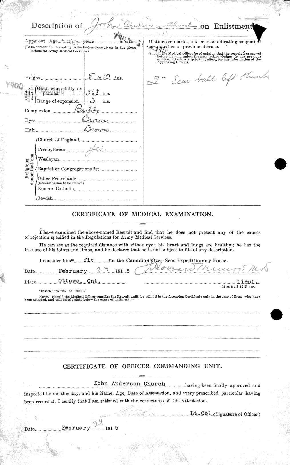 Personnel Records of the First World War - CEF 022356b