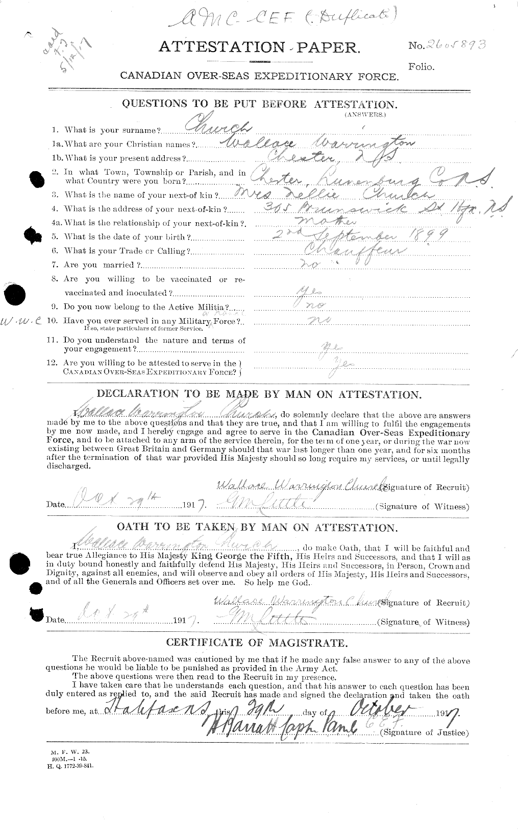 Personnel Records of the First World War - CEF 022388a