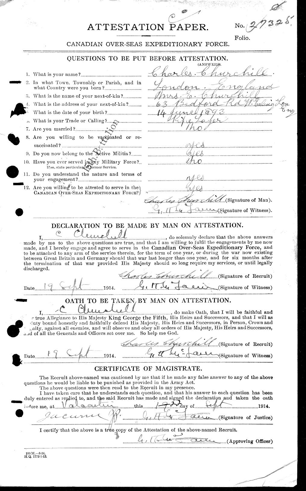 Personnel Records of the First World War - CEF 022429a