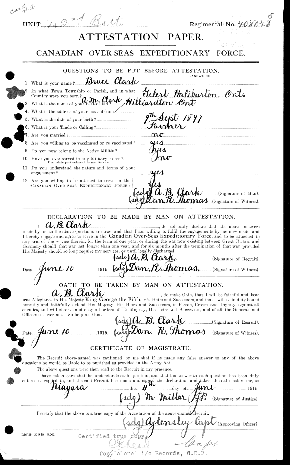 Personnel Records of the First World War - CEF 023072a