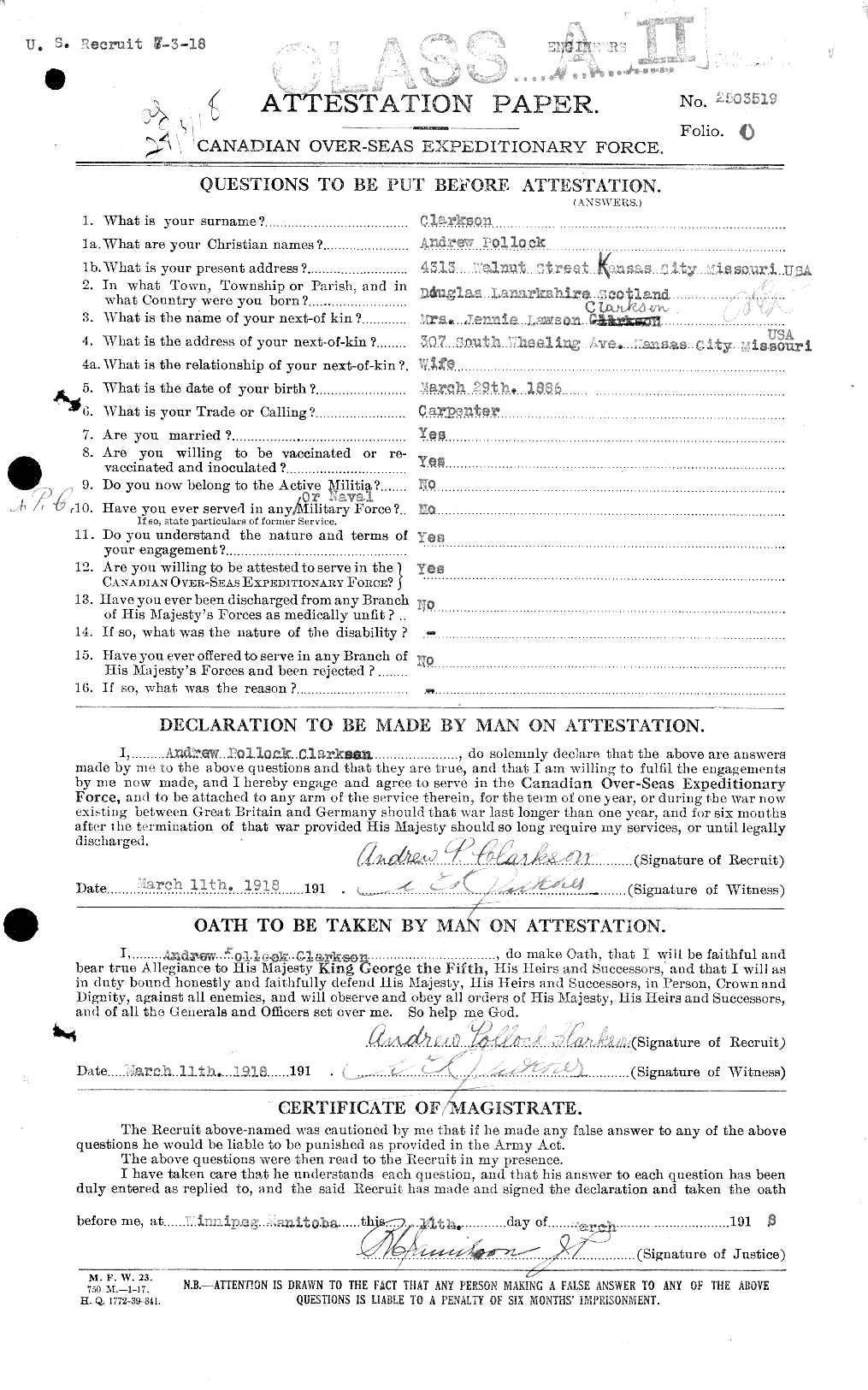 Personnel Records of the First World War - CEF 023614a