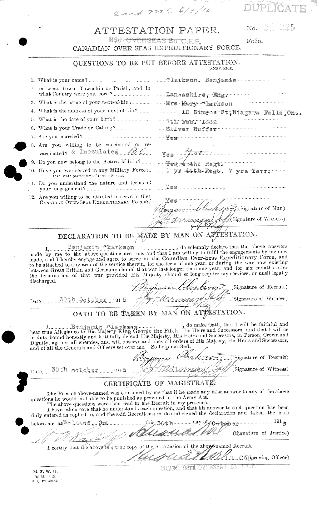 Personnel Records of the First World War - CEF 023620a