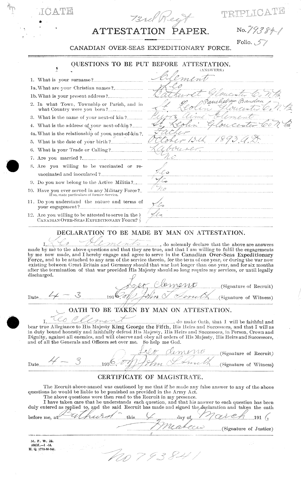 Personnel Records of the First World War - CEF 023883a