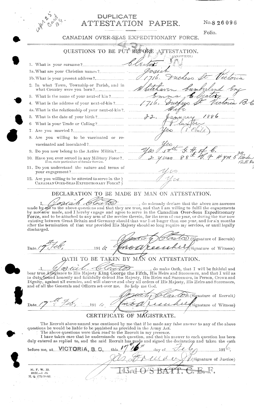 Personnel Records of the First World War - CEF 024861a