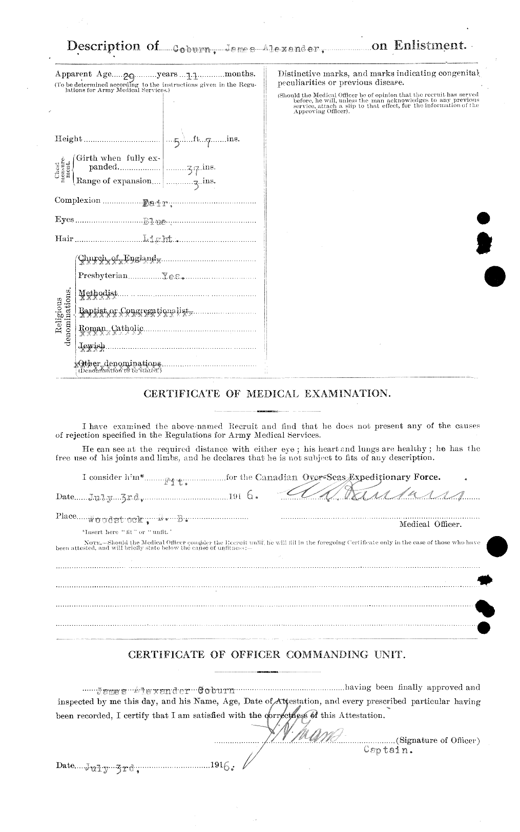 Dossiers du Personnel de la Première Guerre mondiale - CEC 025768b