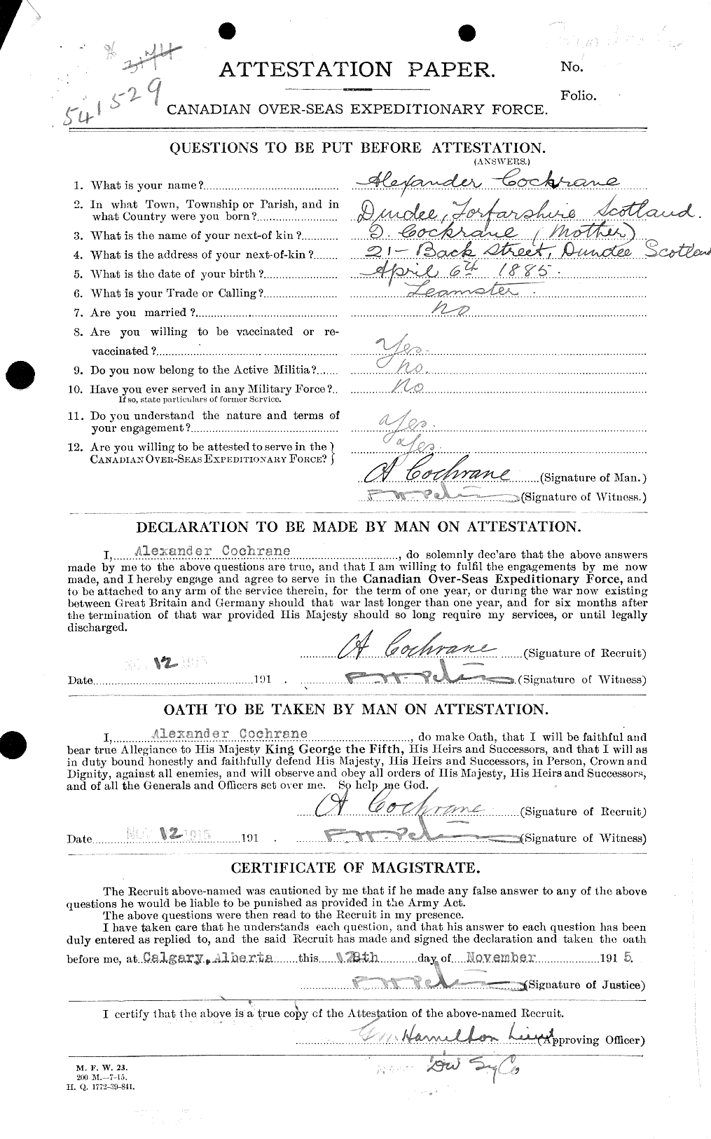 Personnel Records of the First World War - CEF 025821a