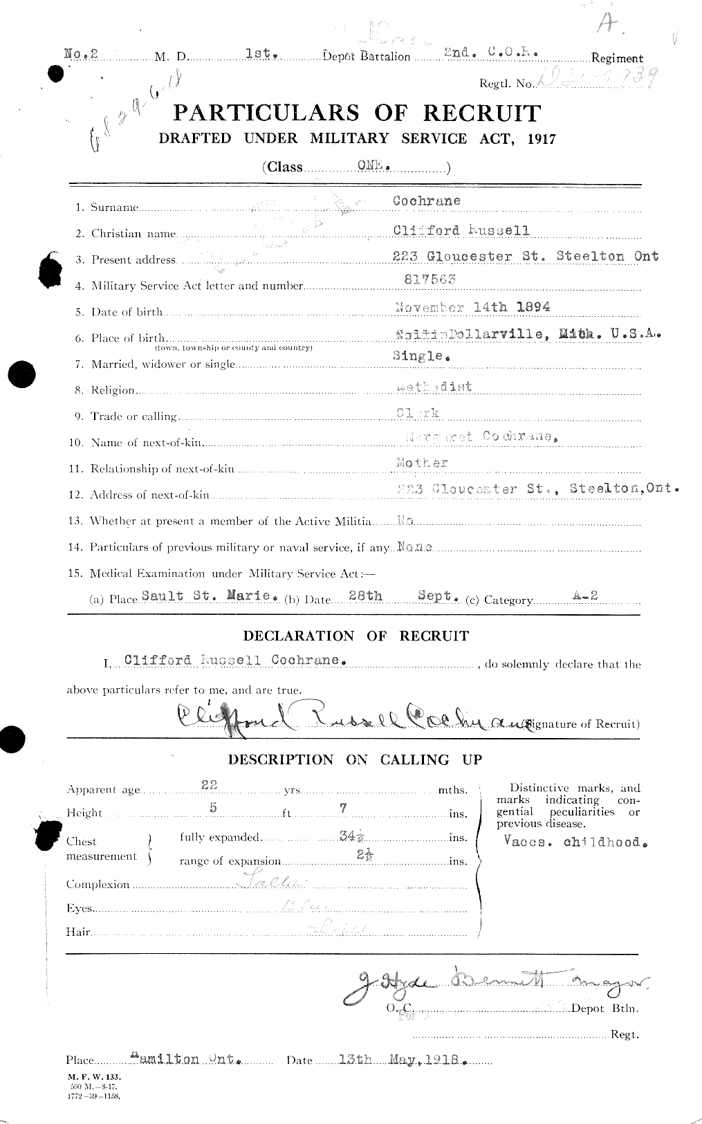 Personnel Records of the First World War - CEF 025849a