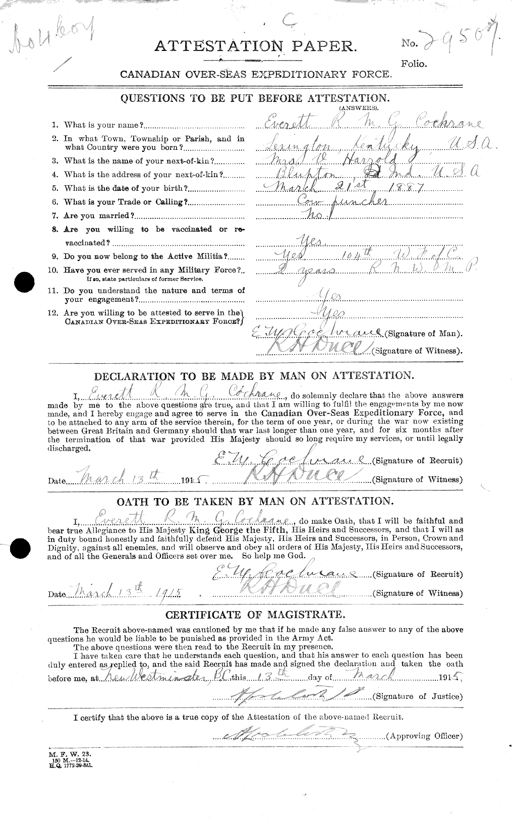 Personnel Records of the First World War - CEF 026340a