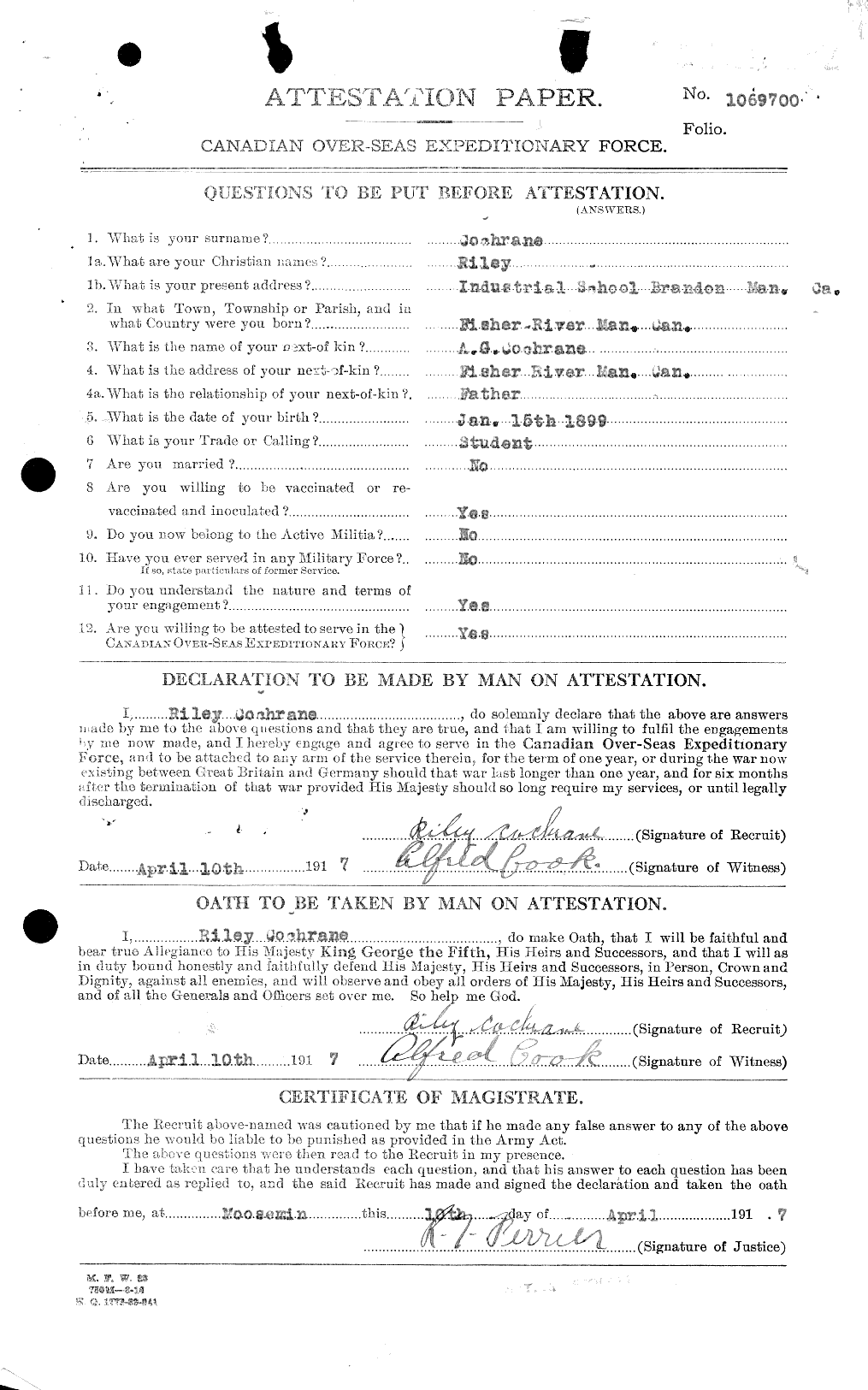 Personnel Records of the First World War - CEF 026448a