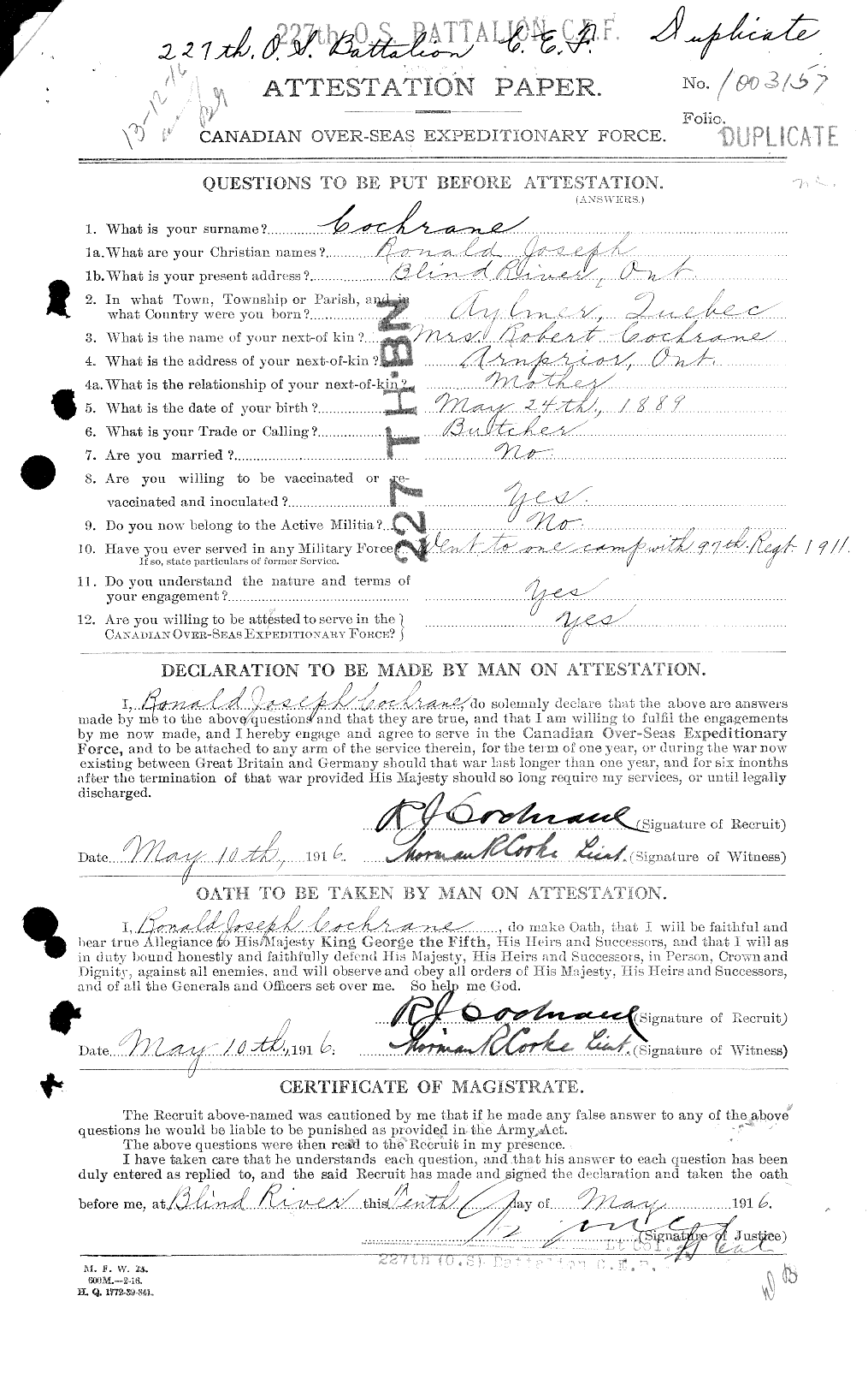 Personnel Records of the First World War - CEF 026458a