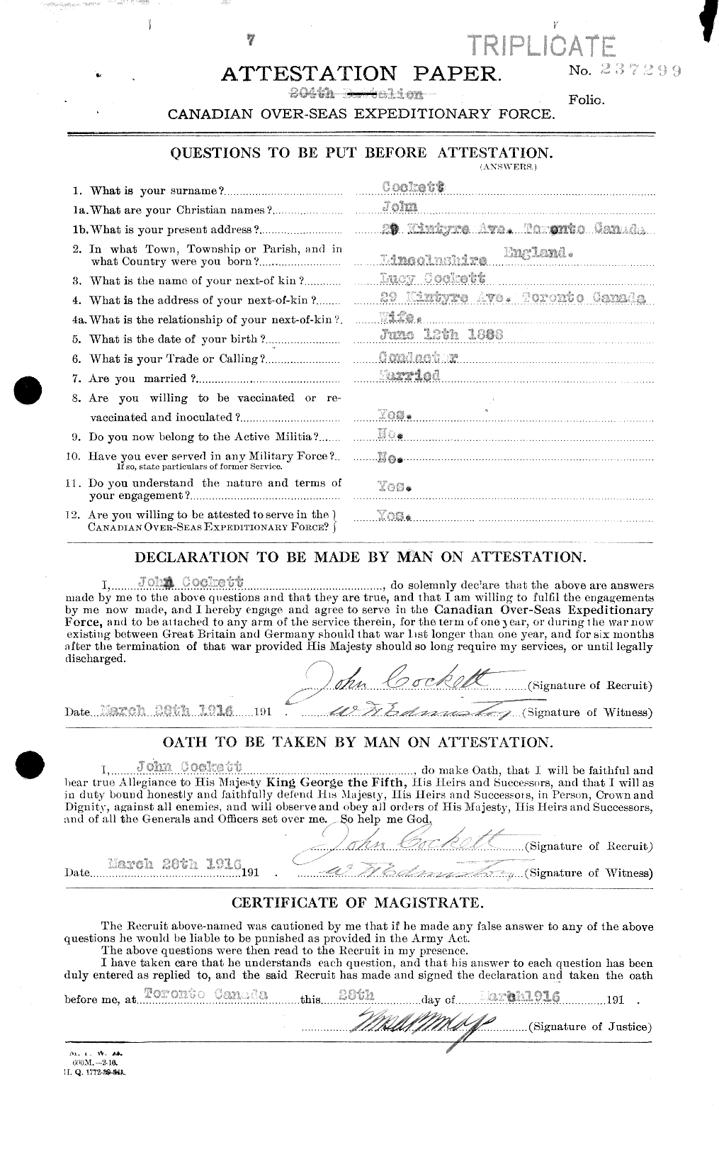 Personnel Records of the First World War - CEF 026674a