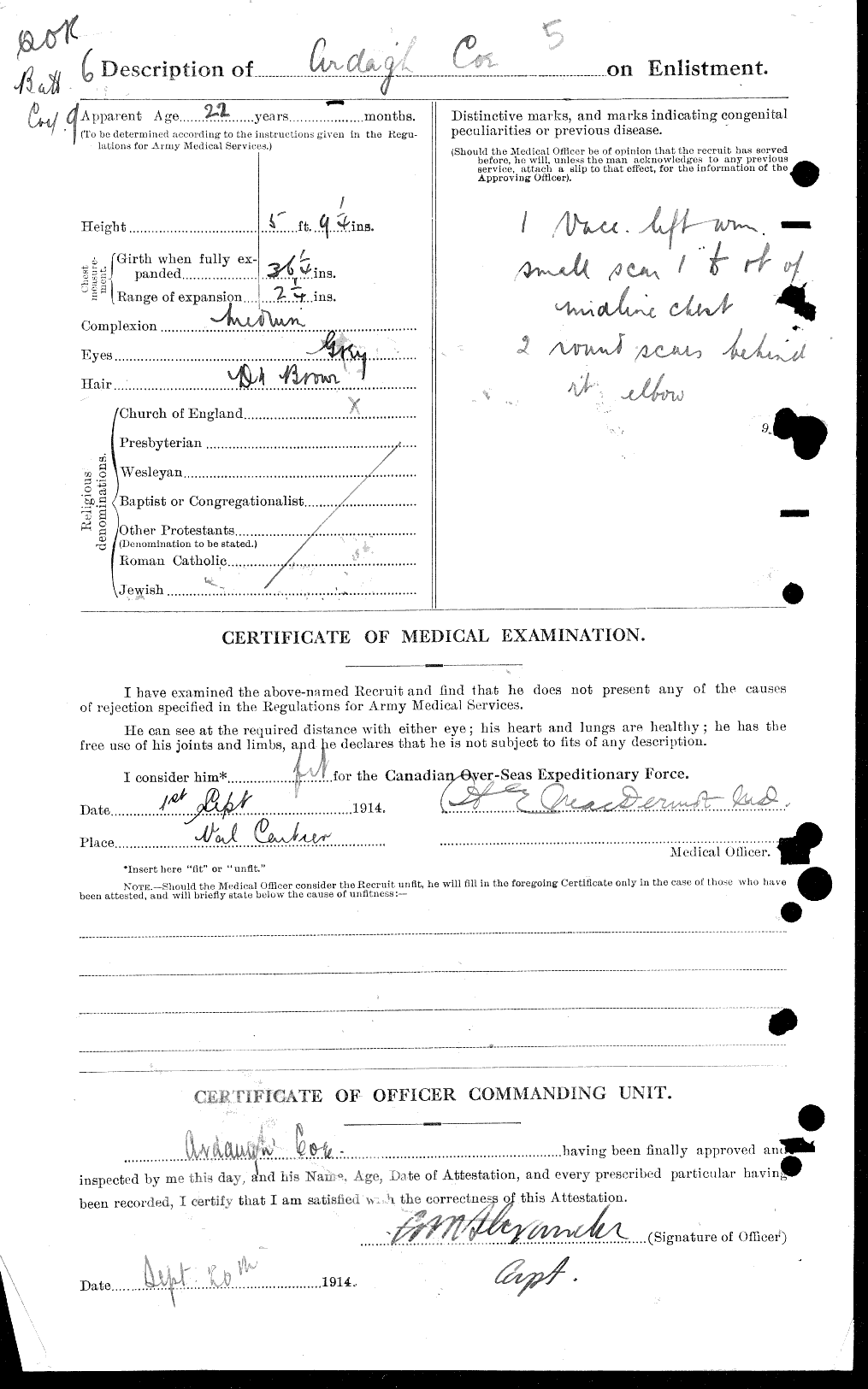 Dossiers du Personnel de la Première Guerre mondiale - CEC 026937b