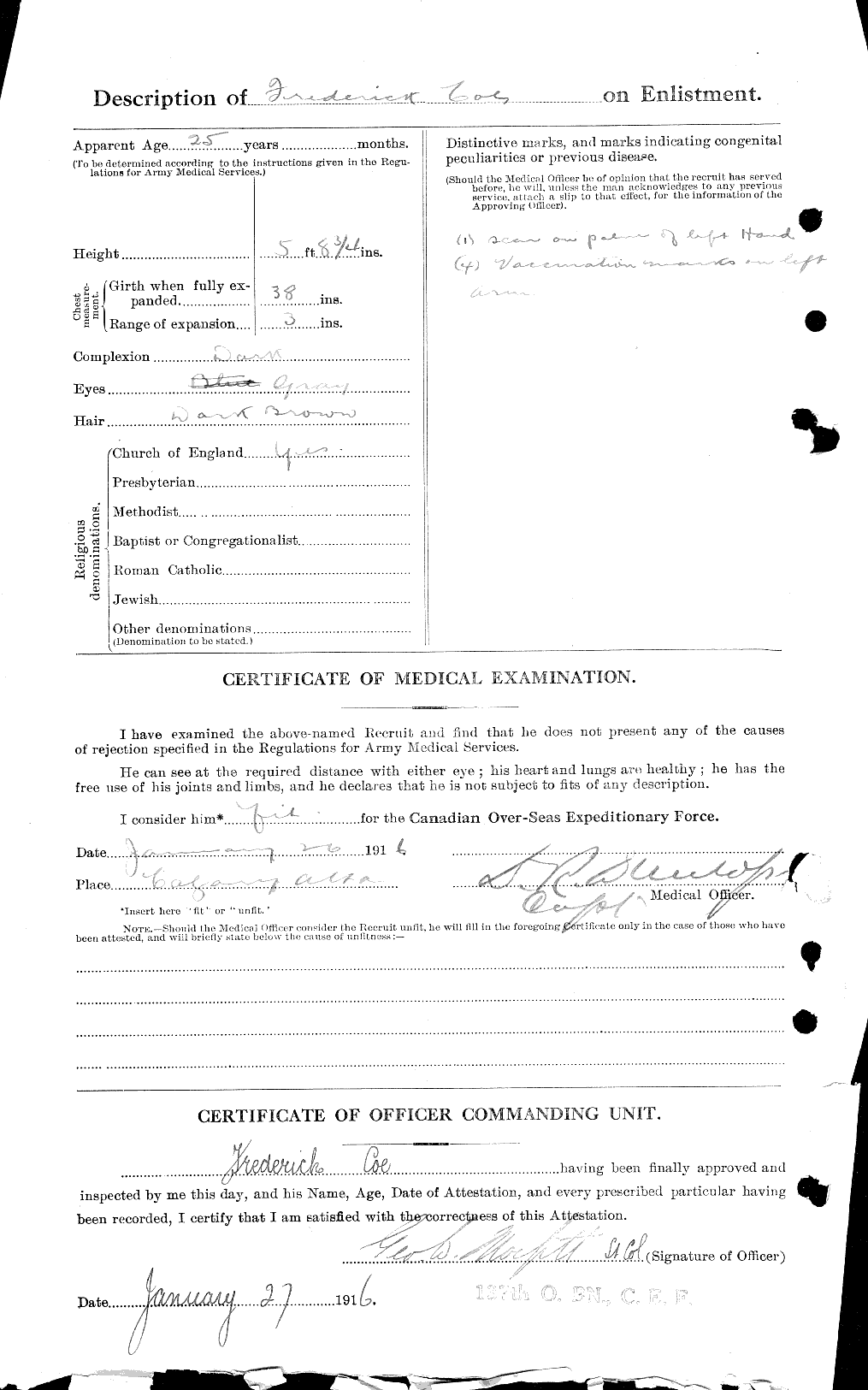 Dossiers du Personnel de la Première Guerre mondiale - CEC 026948b