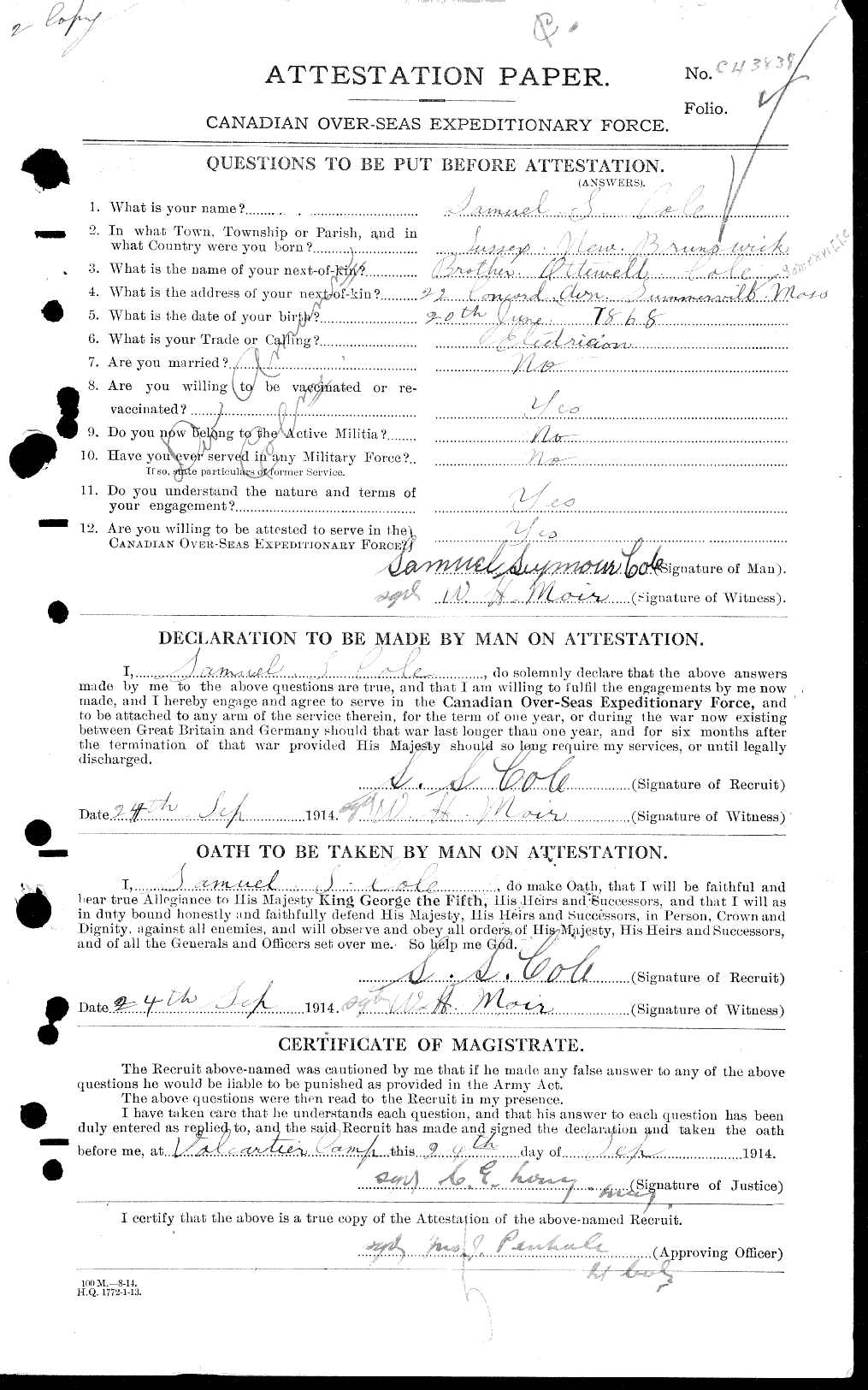 Personnel Records of the First World War - CEF 027943a