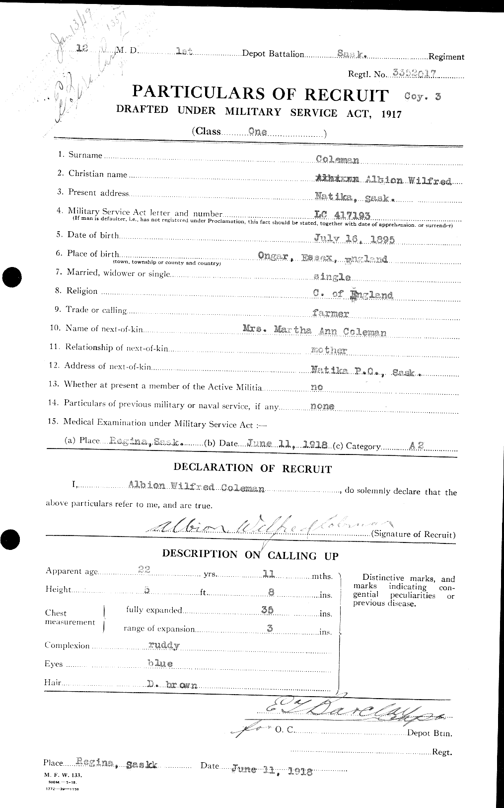 Personnel Records of the First World War - CEF 028052a