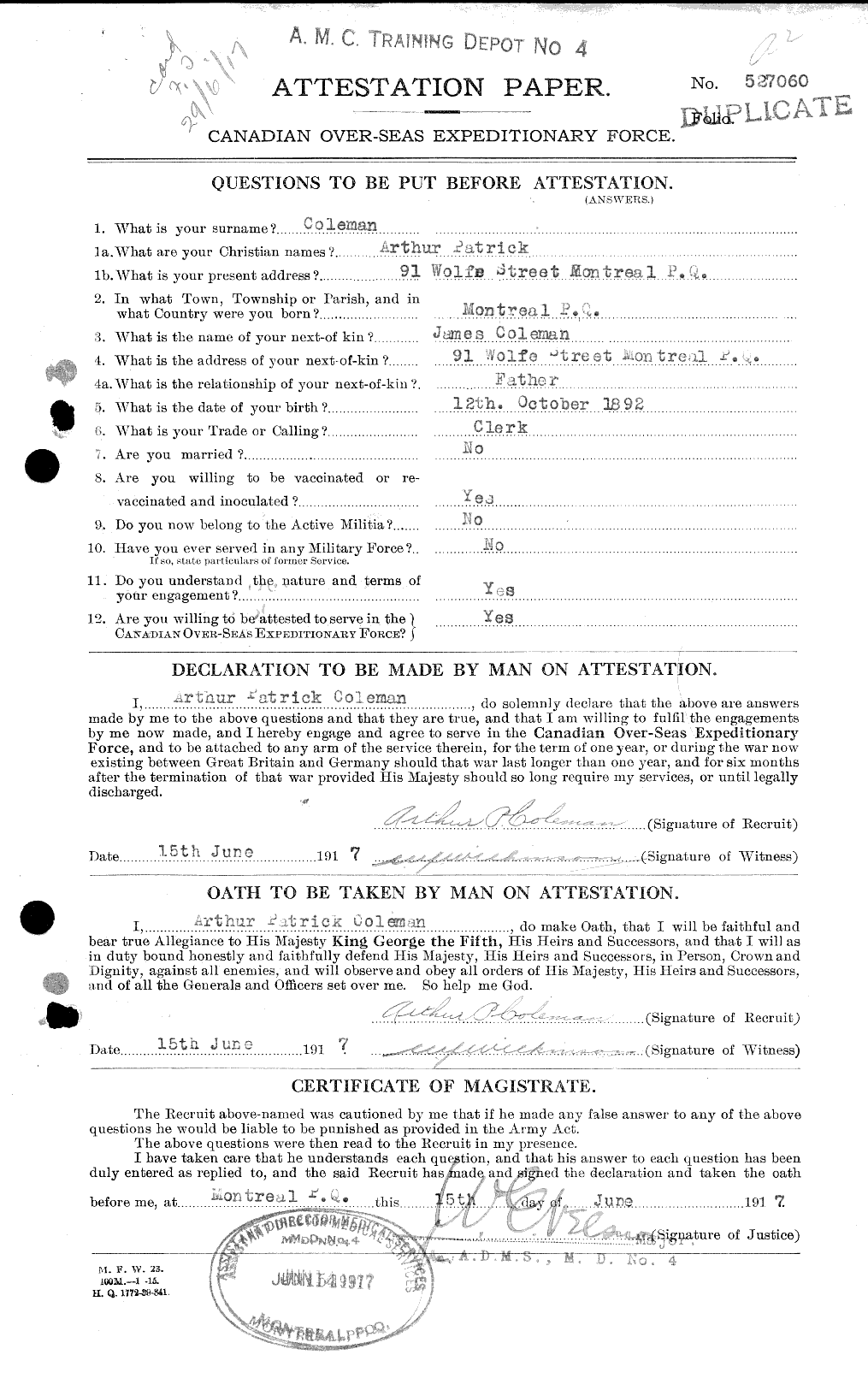 Personnel Records of the First World War - CEF 028065a