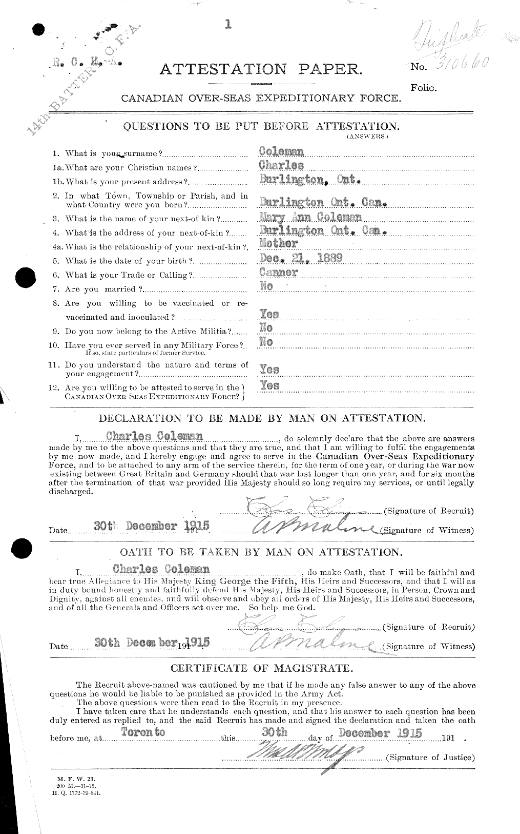Personnel Records of the First World War - CEF 028074a