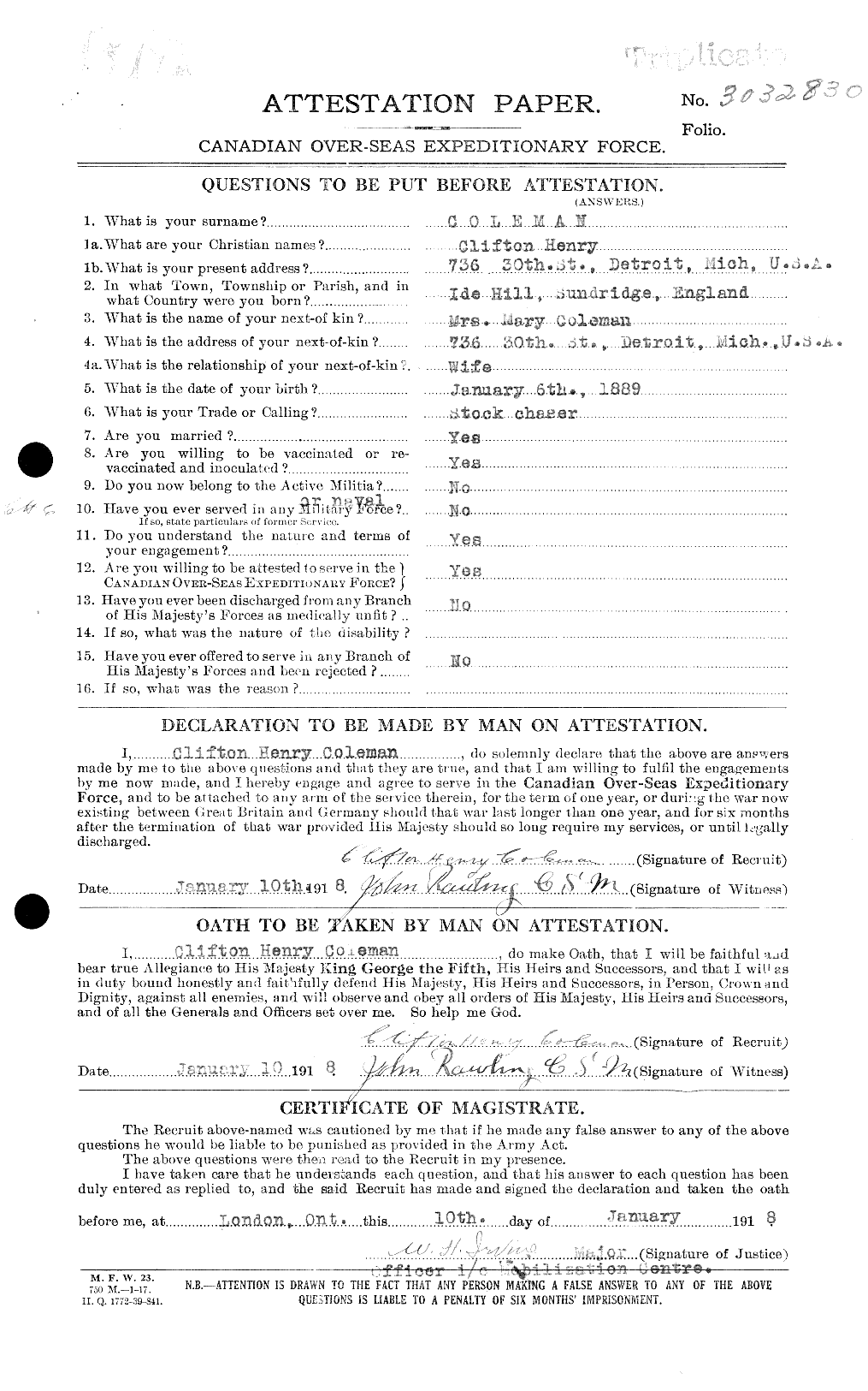 Personnel Records of the First World War - CEF 028093a