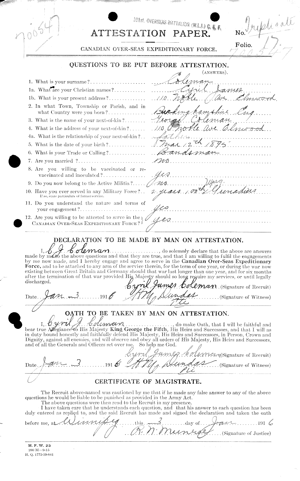 Personnel Records of the First World War - CEF 028094a