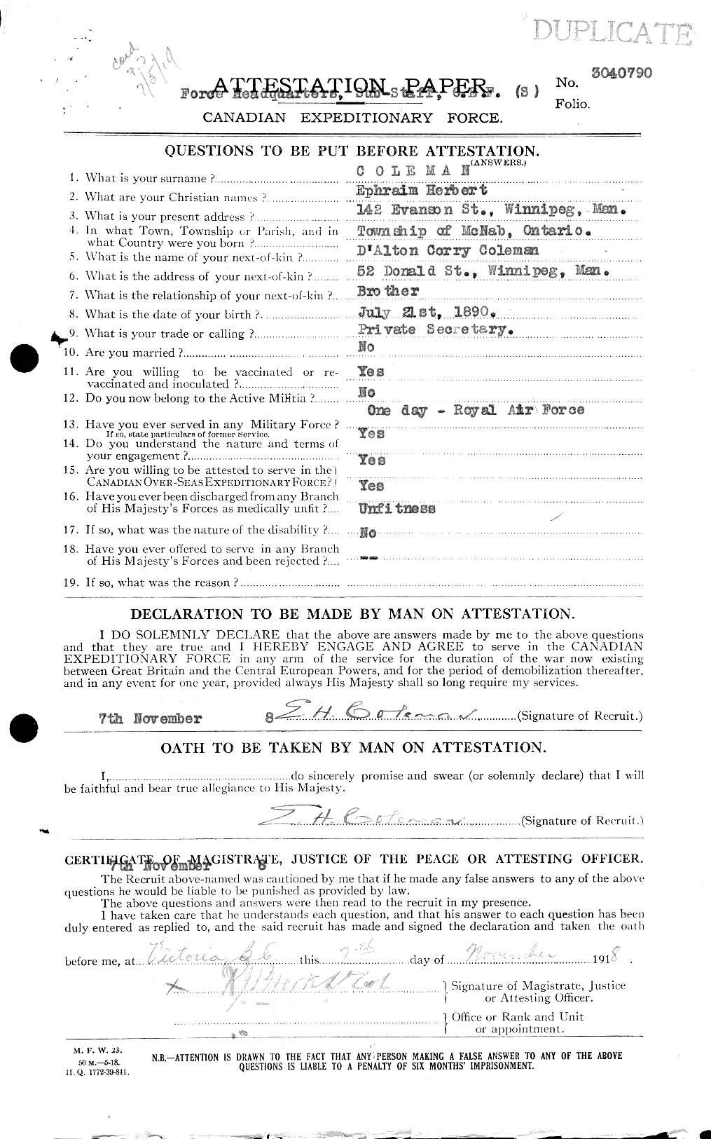 Personnel Records of the First World War - CEF 028115a