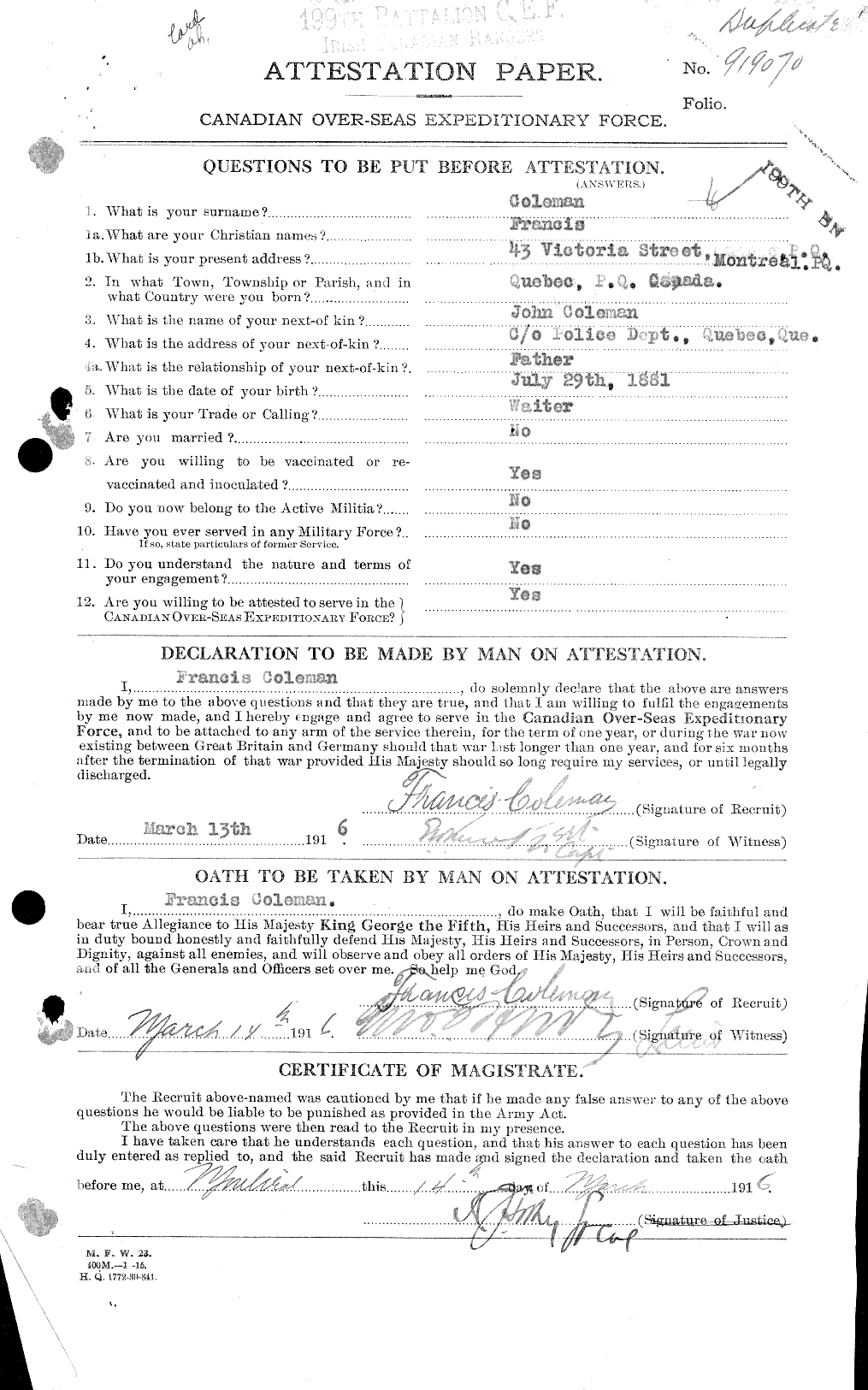 Personnel Records of the First World War - CEF 028125a