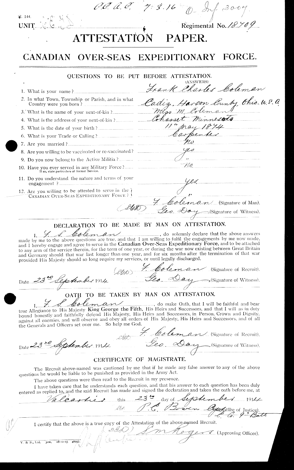 Personnel Records of the First World War - CEF 028126a